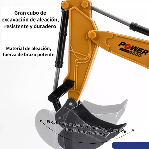 Rc Excavadora 1:24 Rc Coche Juguete Para Niños Amarillo S