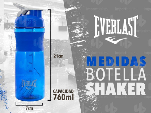 Botella Batidor Everlast Gimnasio Deporte Vaso Suplemento Color Rojo