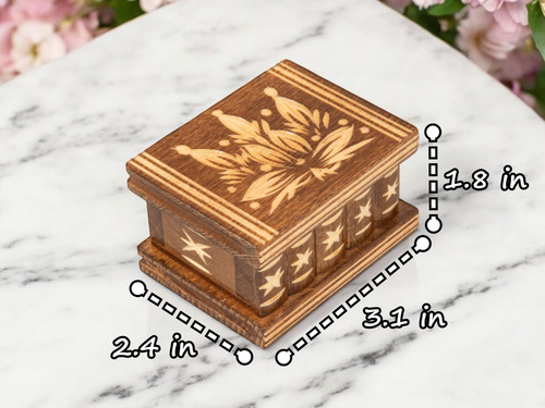 Caja De Rompecabezas De Madera Con Llave Compartimento Ocult