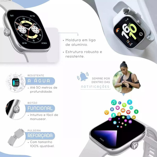 Smartwatch Redmi Watch 4 Pulseira Tpu Preto Mesh Preto Cinza