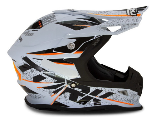 Capacete Moto Fast 788 Skull Protork Motocross Trilha Enduro Cor Laranja Tamanho do capacete 56