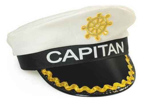 Chapéu Branco Capitão Para Fantasia 10x20x20cm