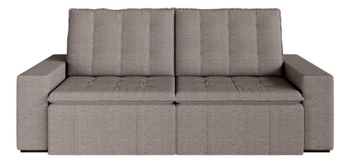 Sofá Cama Retrátil E Reclinável 4 Lugares 240cm Em Linho