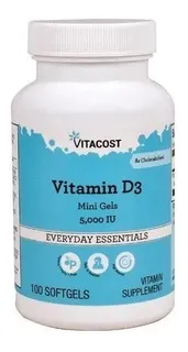 Vitamina D3 5000 Iu - 125 Mcg -100 Capsulas Blandas Vitacost