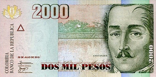Grr-billete De Colombia 2000 Pesos 2010 - Santander