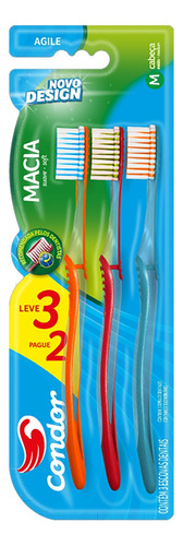 Cepillo de dientes Condor Agile suave x 3 unidades