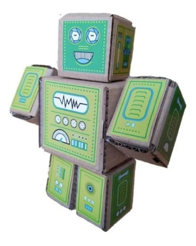 Robots Ecológicos De Cartón Reciclado Ondulé