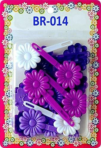 Pasadores - Tara Girls Self Hinge Plastic Flower Hair Barret