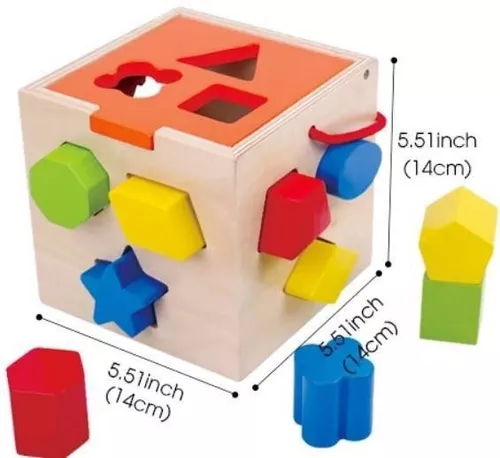 Cubo didático jogo de encaixe as peças bebê 1 ano infantil educativo  brinquedo