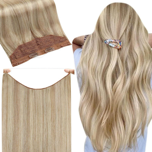 Extensiones Cabello Natural 80gr 16in 1pz Rubio Ceniza Con D