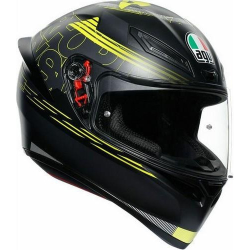 Casco Para Moto Agv K1 Top Track Vr46 Negro/ Amarillo