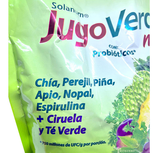 Imagen 8 de 9 de Jugo Verde Mix Fibra Para Mezclar En Polvo 2 Kg Solanum