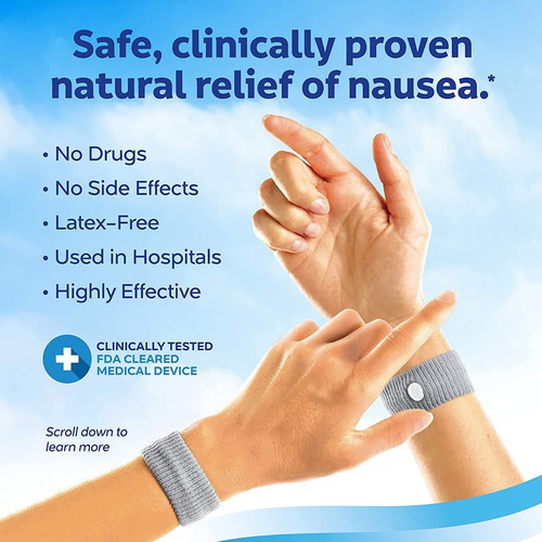 Imagen 3 de 5 de Alivio Natural De La Náuseas Sea-band Pulsera Para Adulto