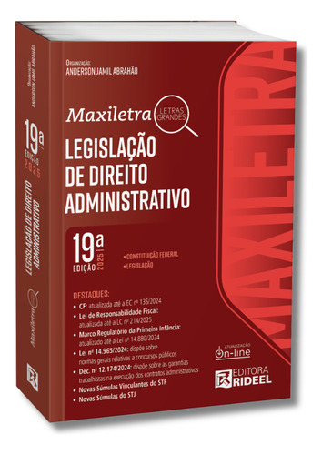 Legislação De Direito Administrativo Maxiletra Rideel - Letras Grandes, De Anderson Jamil Abrahão. Editorial Rideel, Capa Mole, Edição 19ª Em Português, 2025