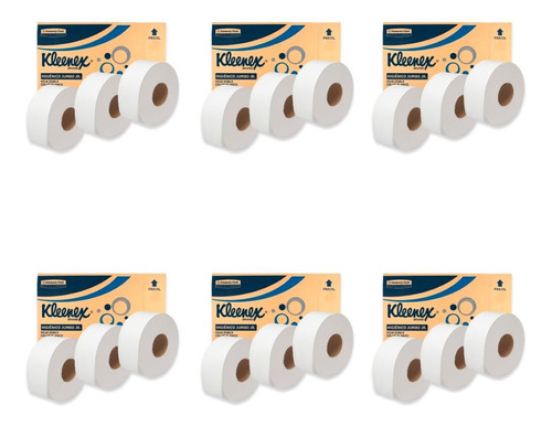6 Cajas Papel Higienico Jumbo Sr Kleenex C/6 Rollos De 600 M