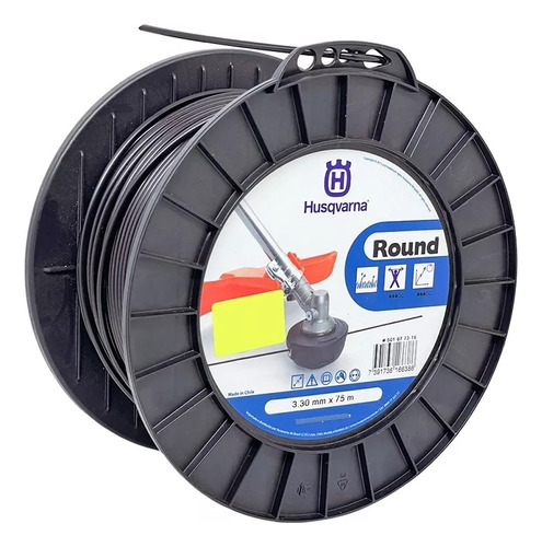 Linha Para Máquinas De Jardim Husqvarna  Fio De Nylon 3,3mm 75mts    3.3mm Em Diâmetro  -  