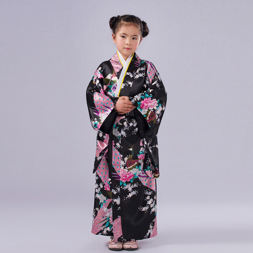 Niños Niñas Ropa Kimono Bata Traje Japonés Manga Larga