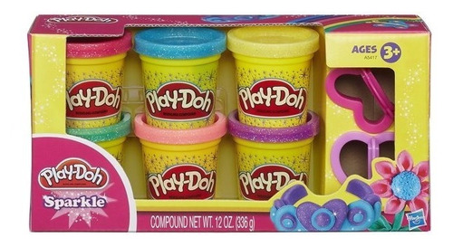 Play-doh Sparkle, Paquete De 6  Play-doh Con Escarcha