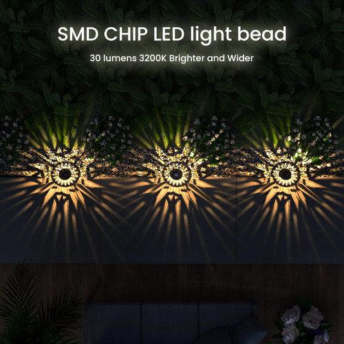 Luces Solares Para Jardín Ip65 Automáticas Y Cálidas
