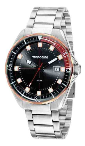 Relógio Mondaine Prata Masculino 32440g0mvne2 Cor do fundo Preto