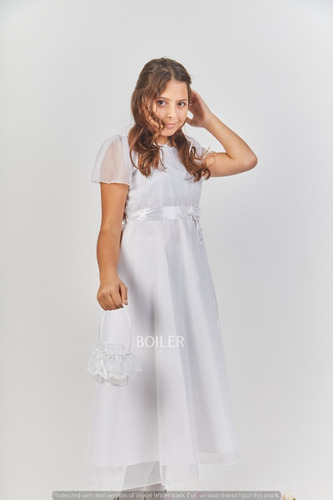 Imagen 3 de 10 de Vestido Nena Comunión Niña Con Mangas Cortejo Divino Fiesta