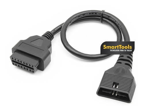 Imagen 3 de 4 de Cable Prolongador Obd2 Recto 16 Vías Full 50 Cm