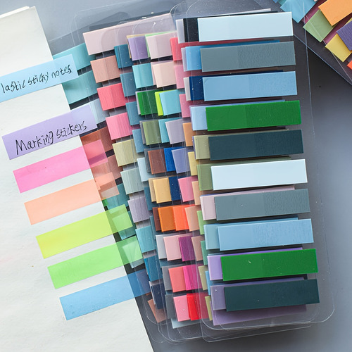 200pcs Notas Adhesivas Semi-transparentes Color Morandi,