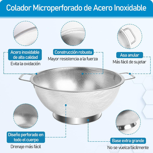 Colador Microperforado De Acero Inoxidable, Colador