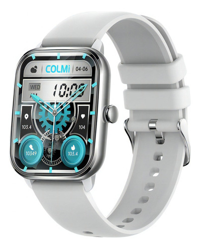 Smartwatch Colmi Serie C C61 1.9" caixa de  liga de zinco  prata, pulseira  cinza