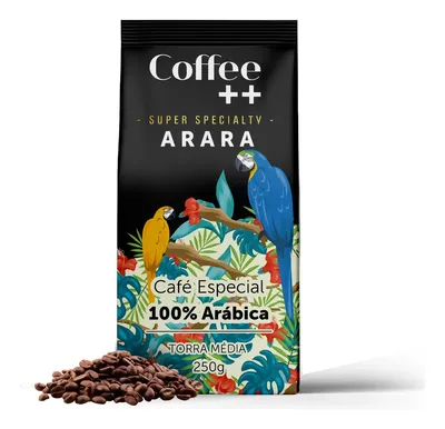 Café Especial em Graos Coffee++ Arara 250g Especial 100% Arábica Torra Média Coffee Mais