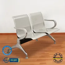 Comprar Banca Acero 2 Plazas P\u002Fsala De Espera Hospital Consultorio Estructura Gris Asientos Plateado