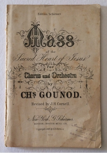 1890´s Usa  Partitura Antigua Charles Gounod 