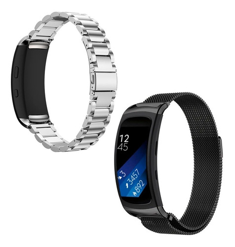 Combo Malla Milanese + Eslabones Para Gear Fit 2 + Mica