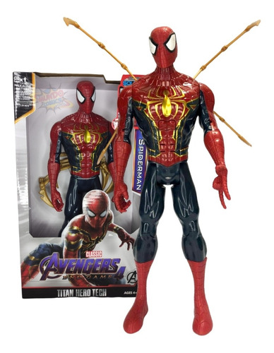 Figura Iron Spider Articulado 30cm Luz Y Sonido Spiderman 