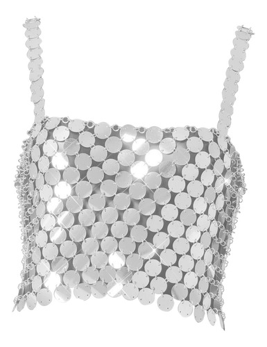 3 Lentejuelas De Moda Crop Top Midriff Baring Top Bralette