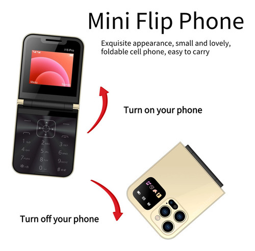 - Mini Teléfono Plegable 2g Basic Phone, Teléfono Plegable