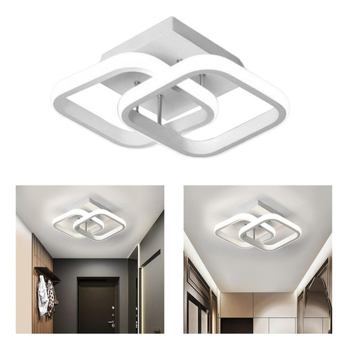 . Lámpara De Techo Led For Baño, Color Negro 24 X 20 X