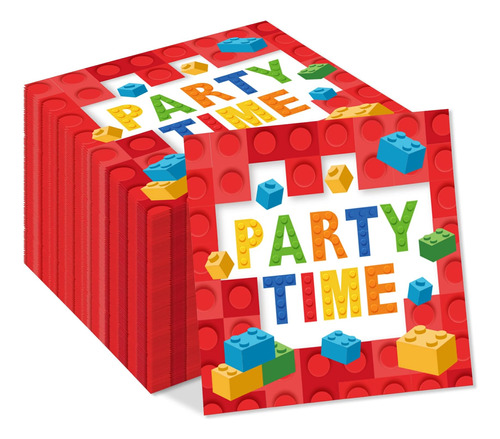 Servilletas De Papel Con Tema Building Blocks