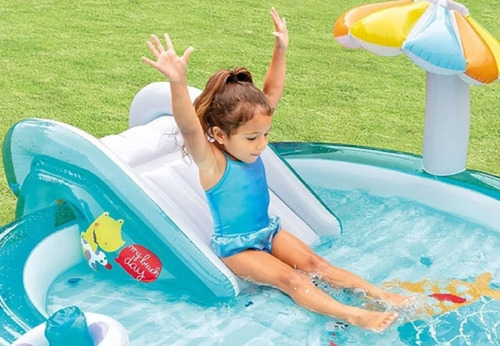 Imagen 5 de 6 de Piscina Lanza Agua Centro De Agua Piscina Inflable 160litros