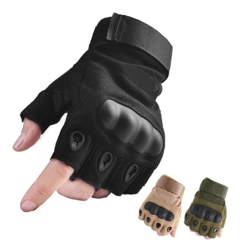 Guantes Tacticos Con Nudillos Medio Dedo Estilo Militar