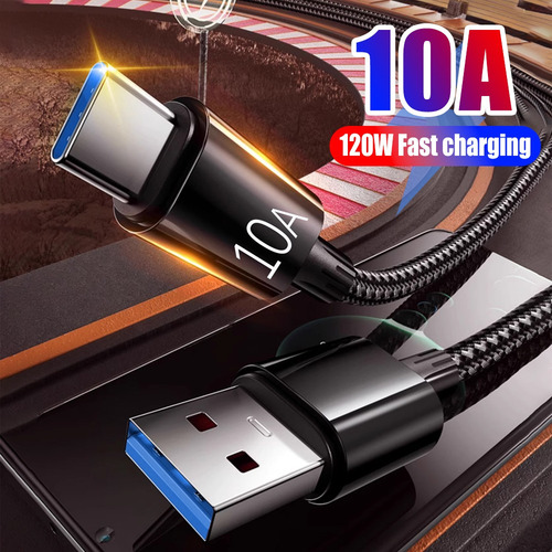 Cable De Datos De Carga Rápida De 120 W, 10 A, Cable Usb Tip