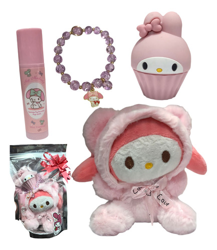 Set My Melody Bálsamos Mini Peluche Pulsera