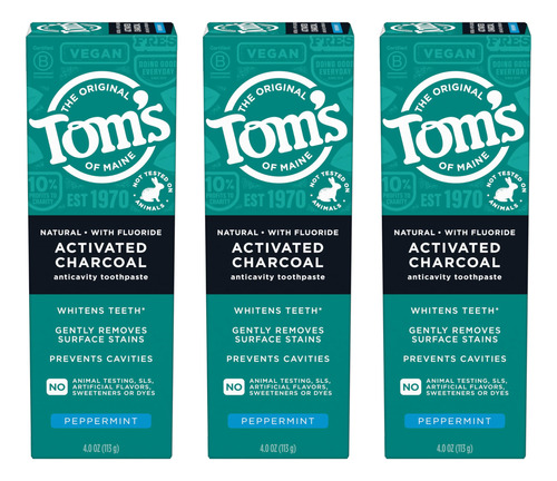 Tom's Of Maine Pasta De Dientes De Carbon Activado Natural C