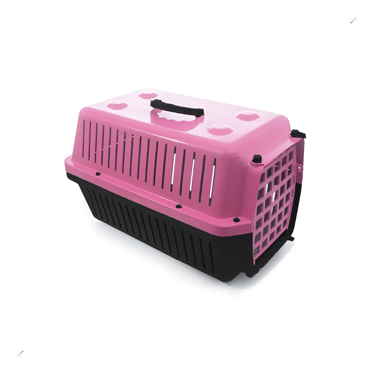 Caixa Transporte Pet Alvorada Rosa Com Ventilação Plástico Seguro