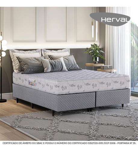 Cama Box Queen Size Herval Cannes, Espuma D33, 64x158x198 Cm