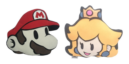 Cojines Dicrea Princesa Peach + Mario ,  Swich, Packx2