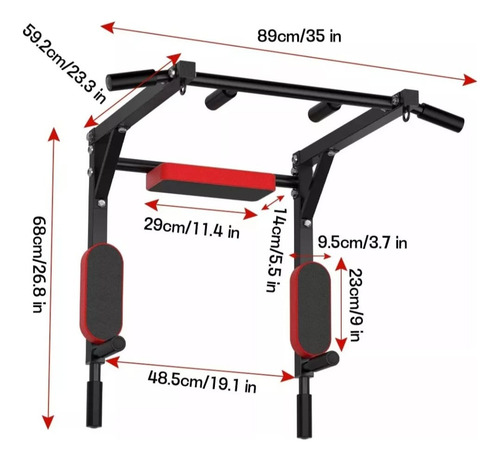 Barra Multifuncional Push Up 8 En 1 Para Pared En Acero