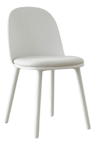 Silla Comedor Vita Nórdica Eames De Diseño Moderno Plástica Color de la estructura de la silla Blanco Color del asiento Blanco Diseño de la tela Cuero Sintético