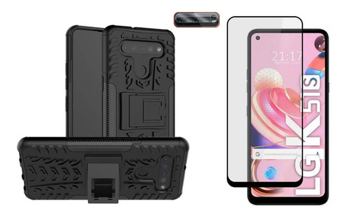 Funda Antichoque Armadura + Vidrio + Cam P/ LG K51s / K41s