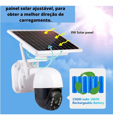 Câmera Segurança Extern Proteção Interna Wifi Placa Solar Xr